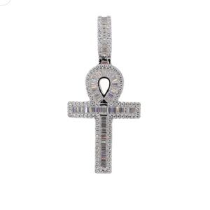 Baguette Ankh Cross VVS Moissanite Pendant